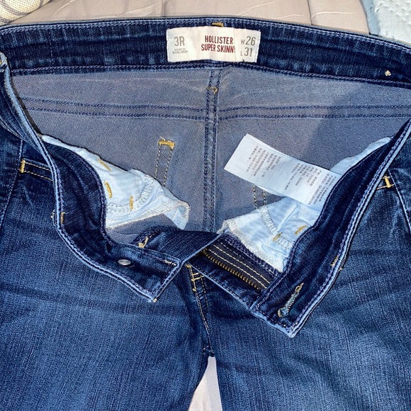 HOLLISTER super skinny Jeans dark wash blue size 3R w26 l31 - Picture 7 of 11